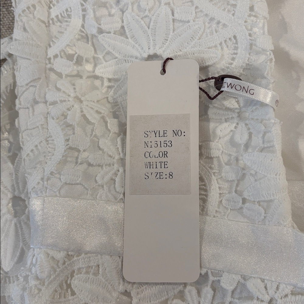 VTG Sue Wong Nocturne White Floral Lace Midi A-Line Dress Size 8 NEW - Picture 13 of 13